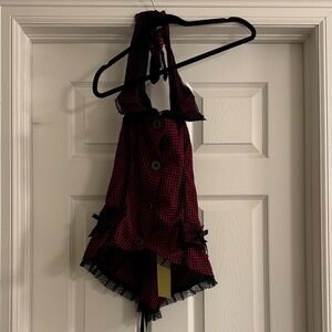 Tripp NYC Red and Black Plaid Halter Top